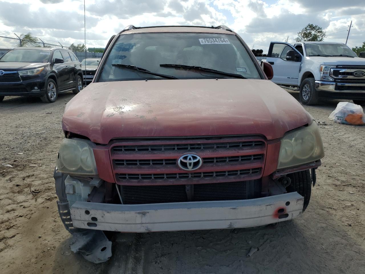 2003 Toyota Highlander VIN JTEGD21A730071542 Copart auction photo, front end / side damage thumbnail 5