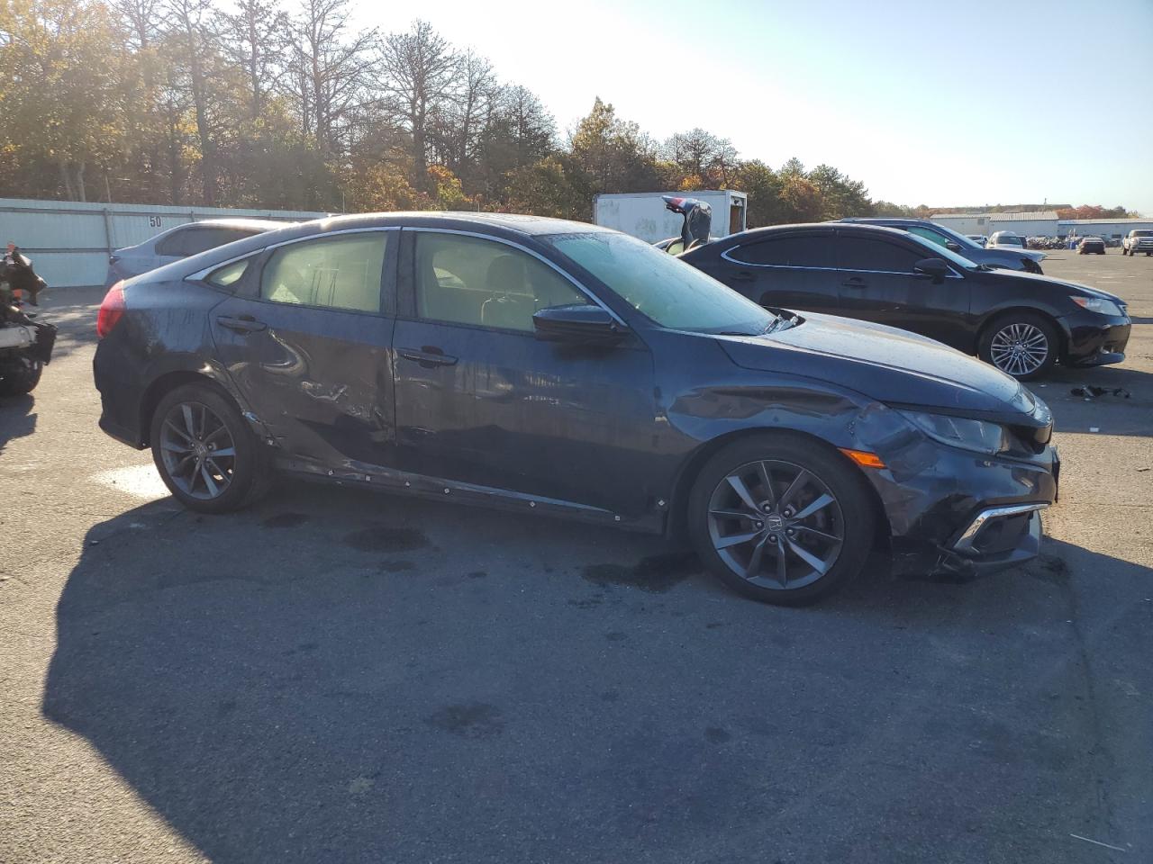 2019 Honda Civic VIN JHMFC1F38KX006761 Copart auction photo, side / front end damage thumbnail 4
