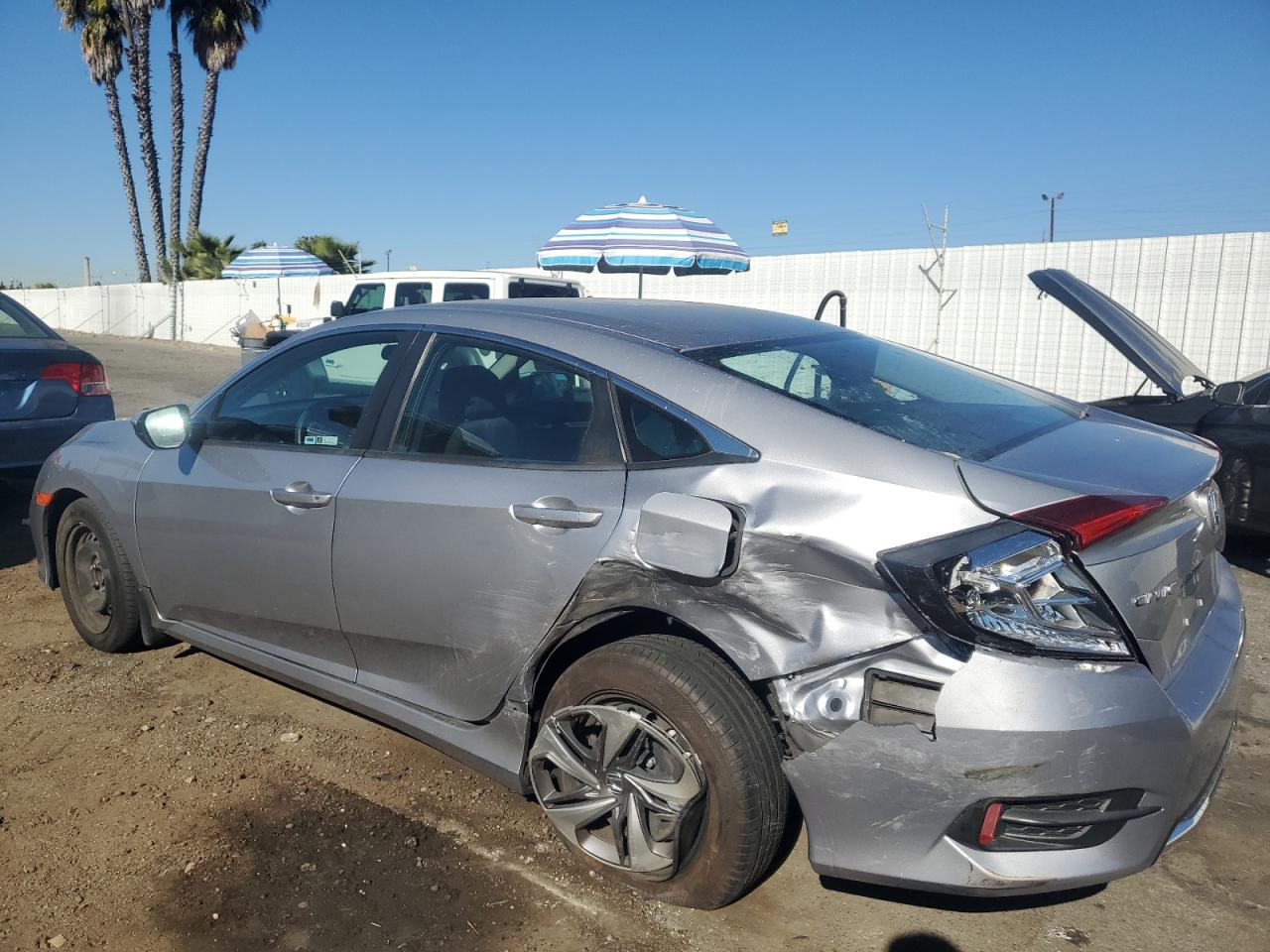 2019 Honda Civic VIN 2HGFC2F69KH558650 Copart auction photo, rear end / side damage thumbnail 2