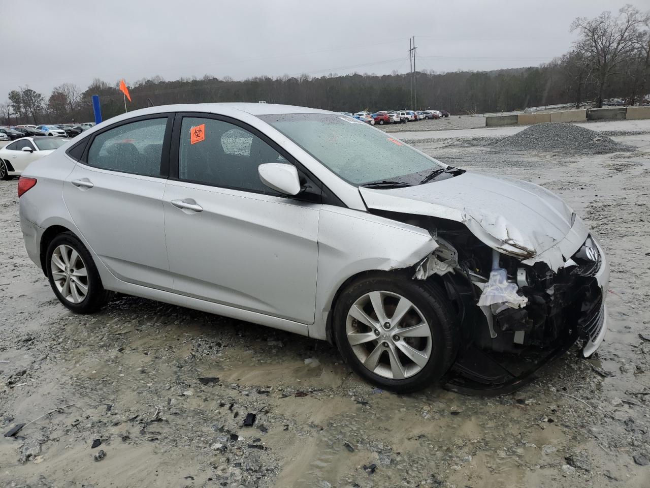 2014 Hyundai Accent VIN KMHCU4AE1EU587646 Copart auction photo, front end damage thumbnail 4