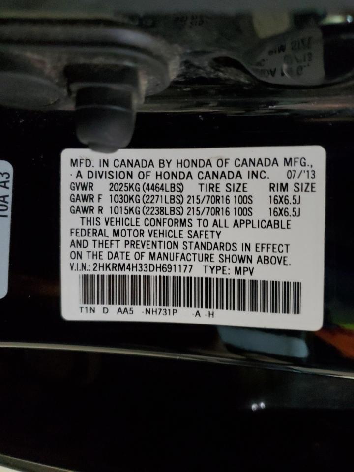 2013 Honda CR-V VIN 2HKRM4H33DH691177 Copart auction photo, front end damage thumbnail 13