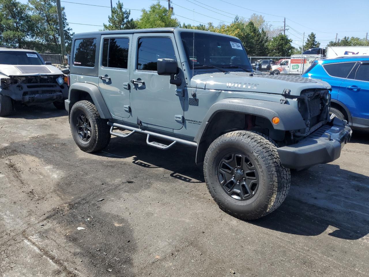 2014 Jeep Wrangler VIN 1C4BJWDG8EL257610 Copart auction photo, front end damage thumbnail 4