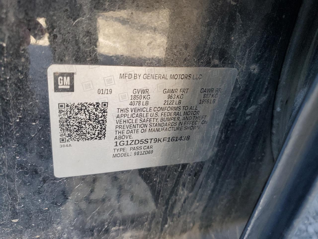 2019 Chevrolet Malibu VIN 1G1ZD5ST9KF161438 Copart auction photo, front end damage thumbnail 12