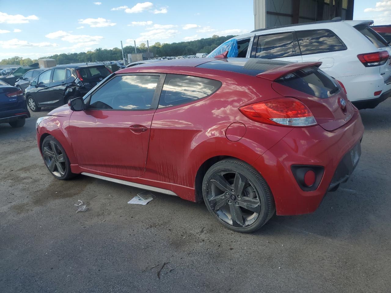 2015 Hyundai Veloster VIN KMHTC6AE5FU244158 Copart auction photo, front end / side damage thumbnail 2