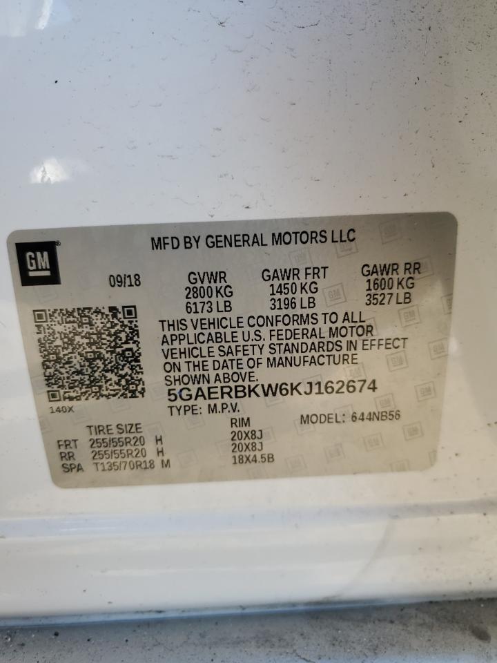 2019 Buick Enclave VIN 5GAERBKW6KJ162674 Copart auction photo, all over damage thumbnail 13