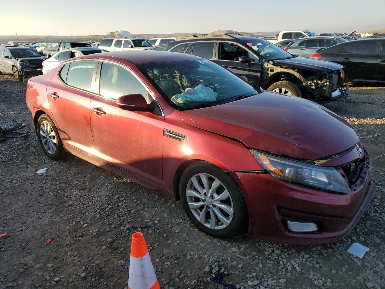 2014 KIA Optima VIN 5XXGN4A75EG338969 Copart auction photo, front end damage thumbnail 4