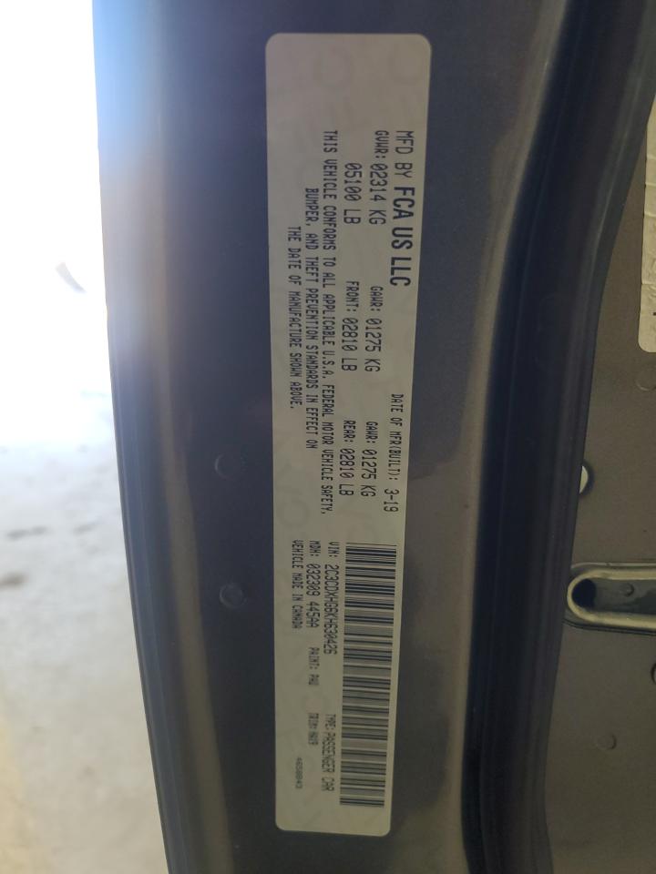 2019 Dodge Charger VIN 2C3CDXHG6KH630426 Copart auction photo, front end / minor dent/scratches damage thumbnail 12