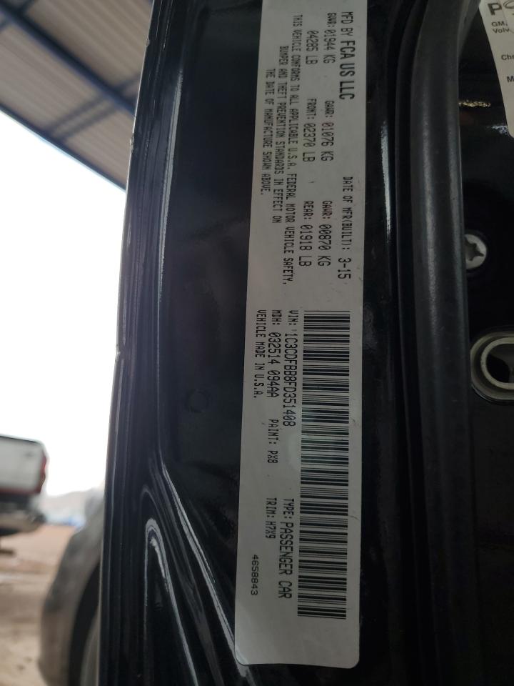 2015 Dodge Dart VIN 1C3CDFBB8FD351408 Copart auction photo, front end damage thumbnail 12