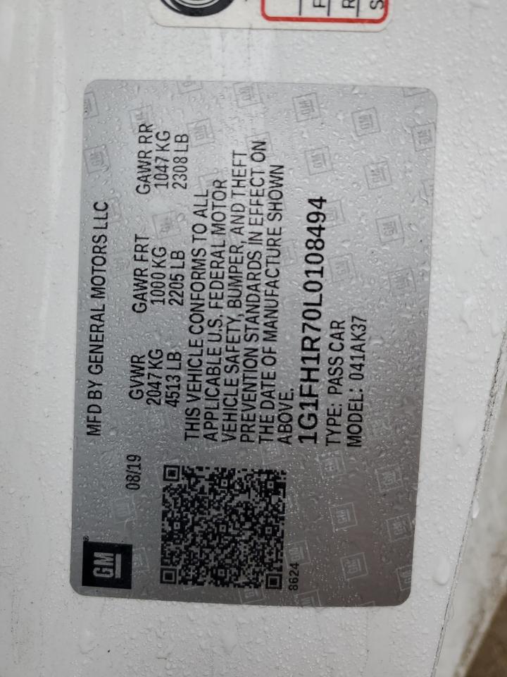 2020 Chevrolet Camaro VIN 1G1FH1R70L0108494 Copart auction photo, all over damage thumbnail 13