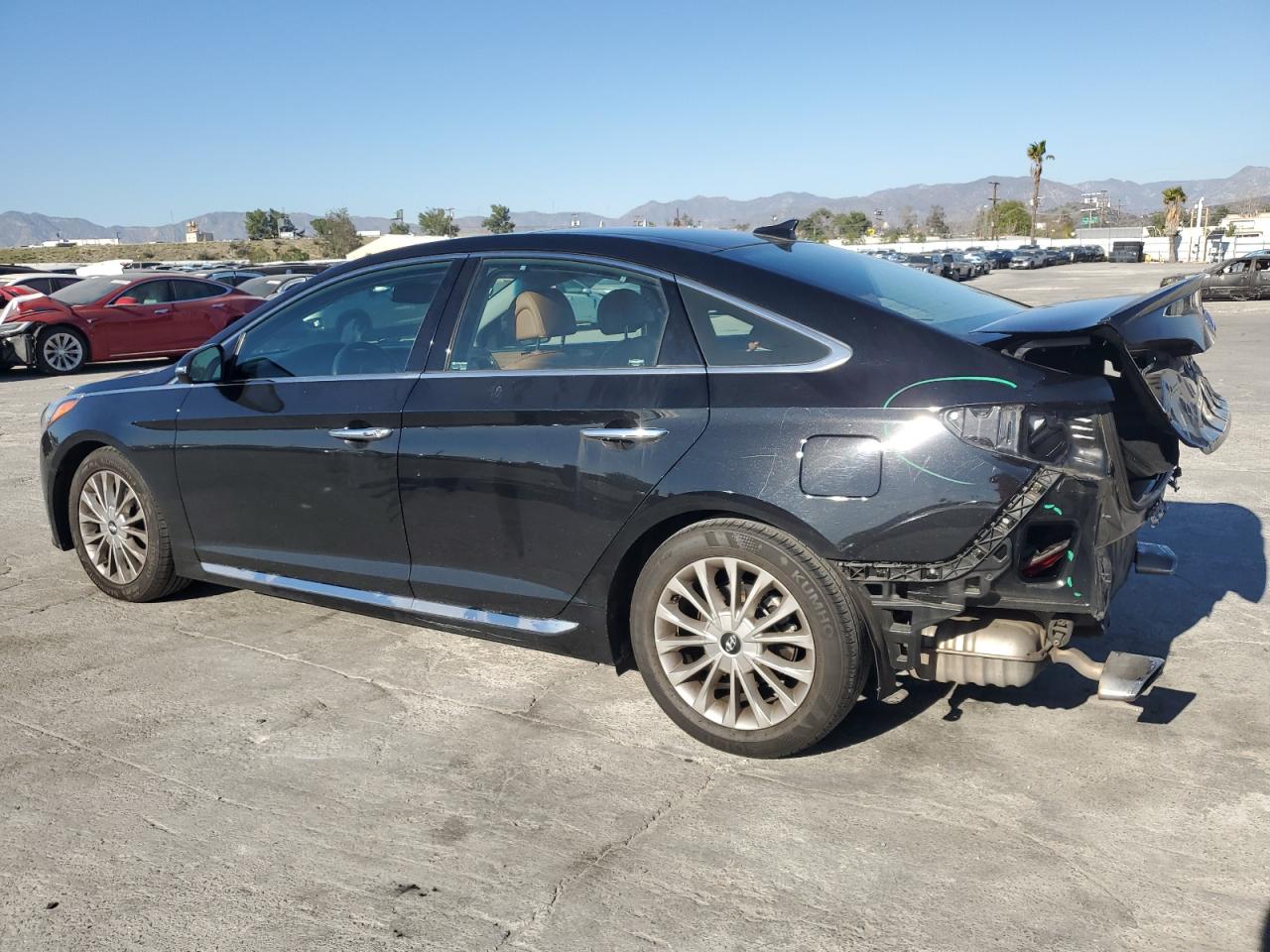2015 Hyundai Sonata VIN 5NPE34AF3FH191044 Copart auction photo, rear end damage thumbnail 2