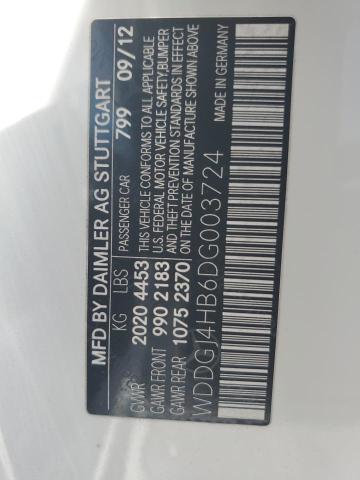 2013 Mercedes-Benz C-klasse VIN WDDGJ4HB6DG003724 Copart auction photo, front end damage thumbnail 12