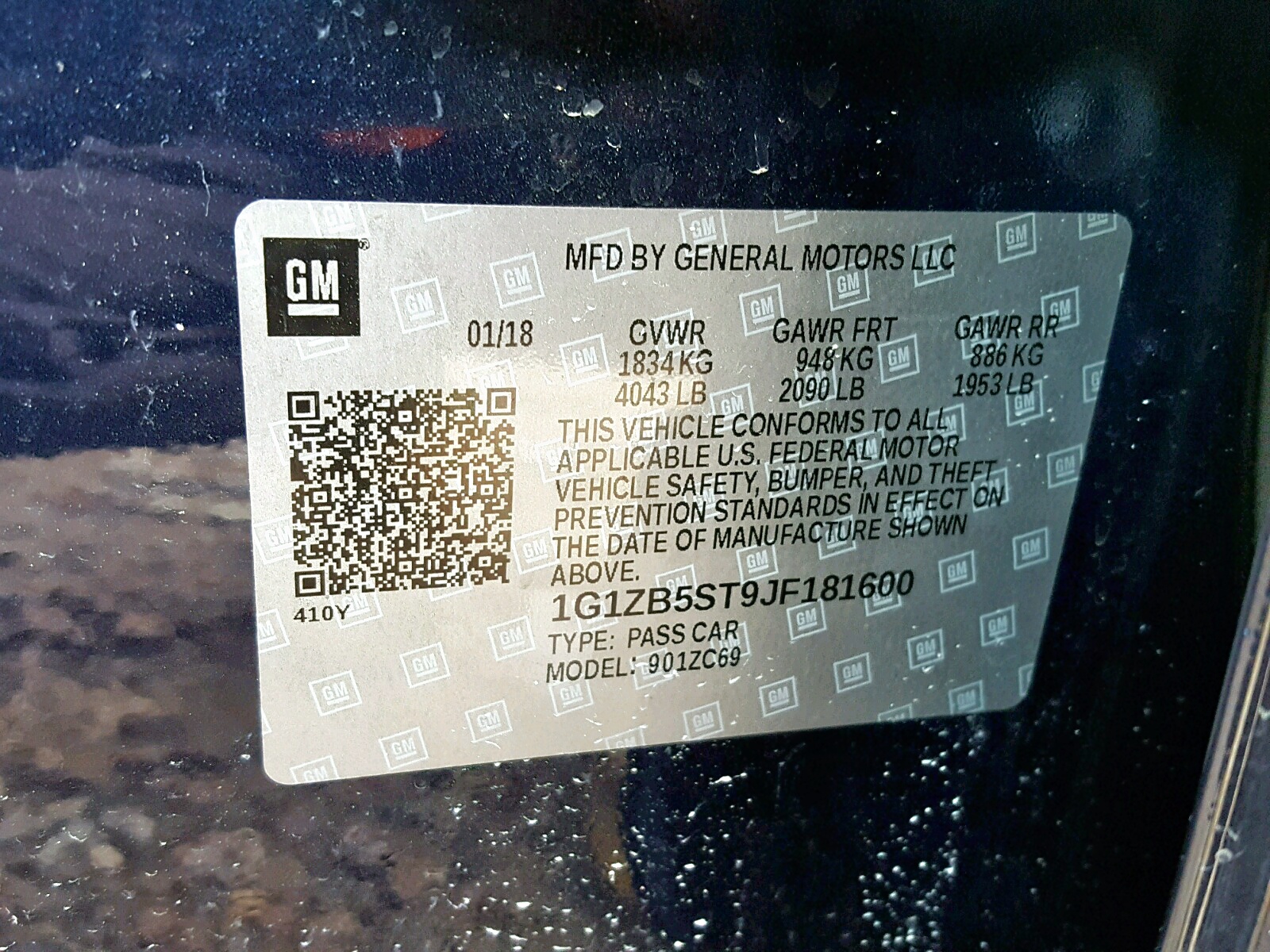 2018 Chevrolet Malibu VIN 1G1ZB5ST9JF181600 Copart auction photo, front end / undercarriage damage thumbnail 10