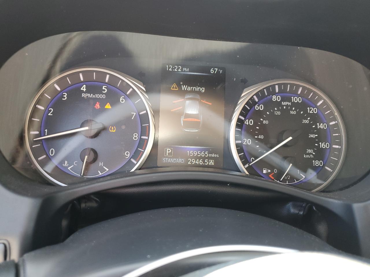 2014 Infiniti Q50 VIN JN1BV7AP9EM675122 Copart auction photo, front end / hail damage thumbnail 9