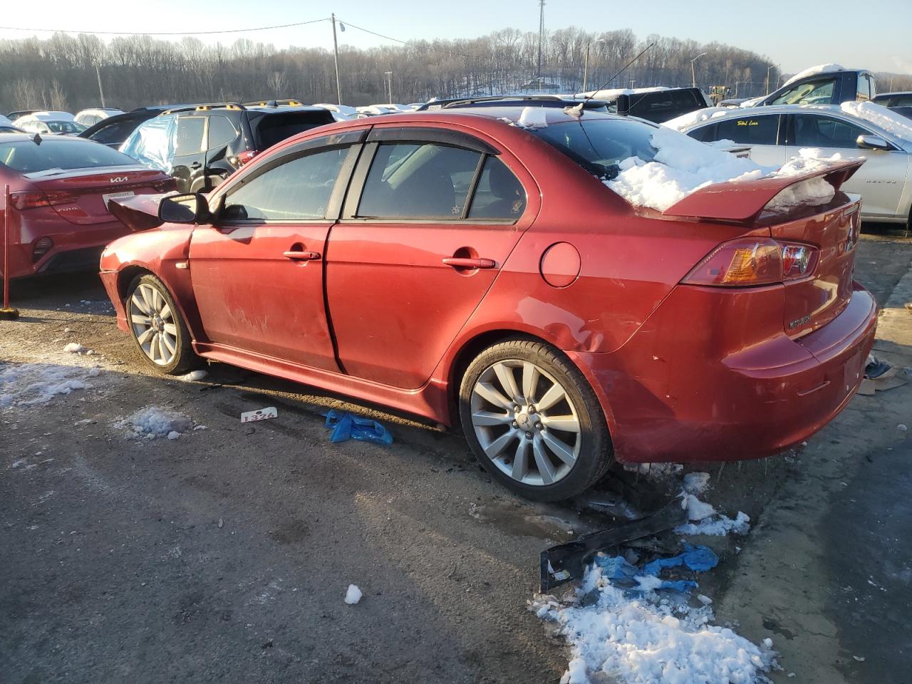 2008 Mitsubishi Lancer VIN JA3AU86U18U022349 Copart auction photo, front end damage thumbnail 2