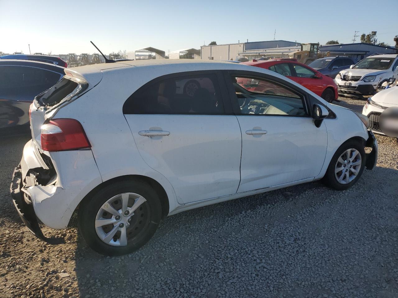 2012 KIA Rio VIN KNADM5A39C6060658 Copart auction photo, rear end damage thumbnail 3