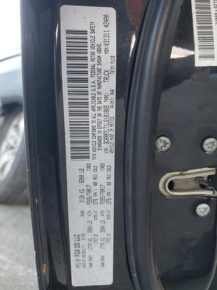 2020 RAM 1500 VIN 3C6RR7LT1LG181869 Copart auction photo, biohazard/chemical / all over damage thumbnail 12