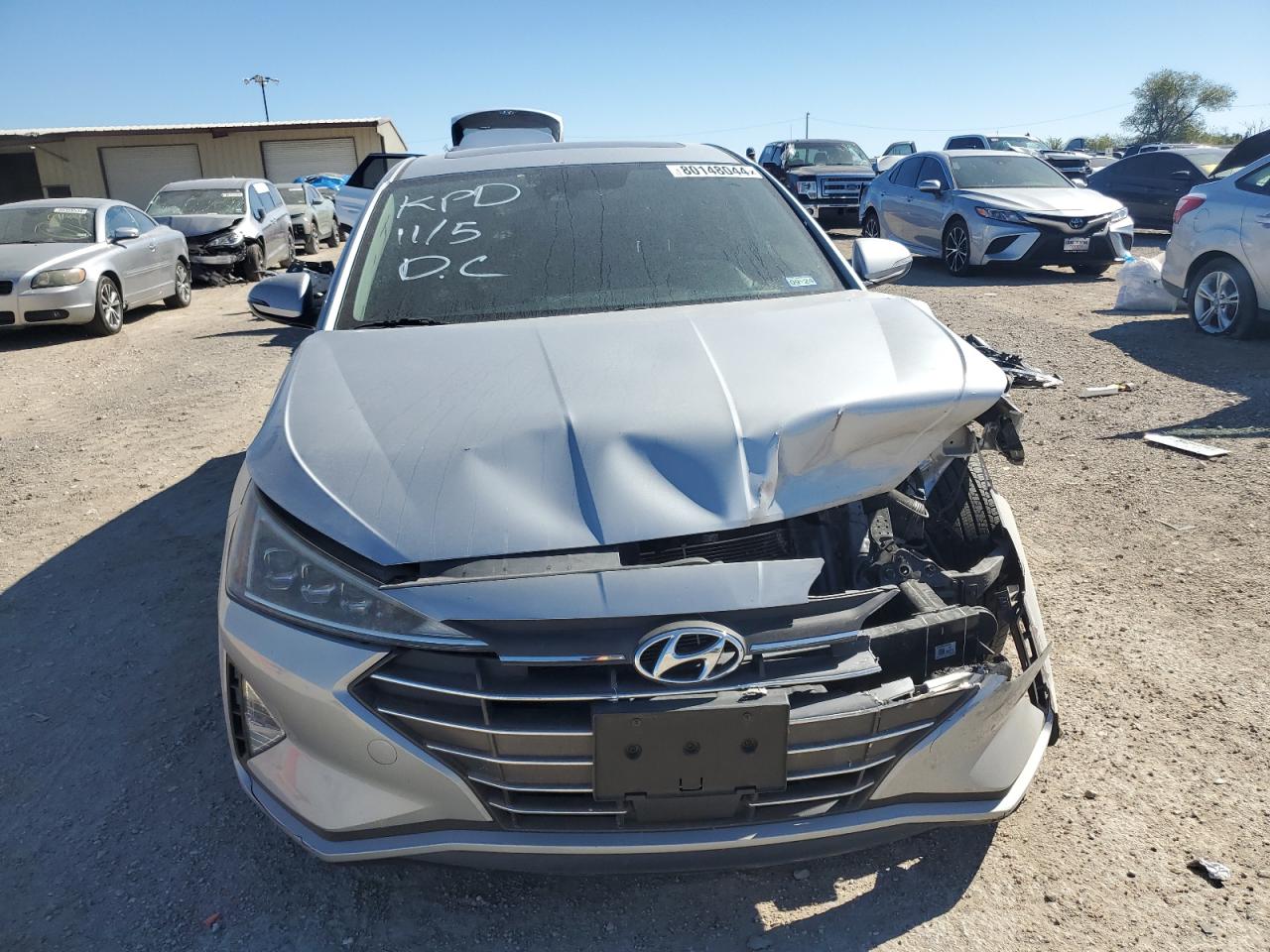 2020 Hyundai Elantra VIN KMHD84LFXLU940607 Copart auction photo, front end damage thumbnail 5