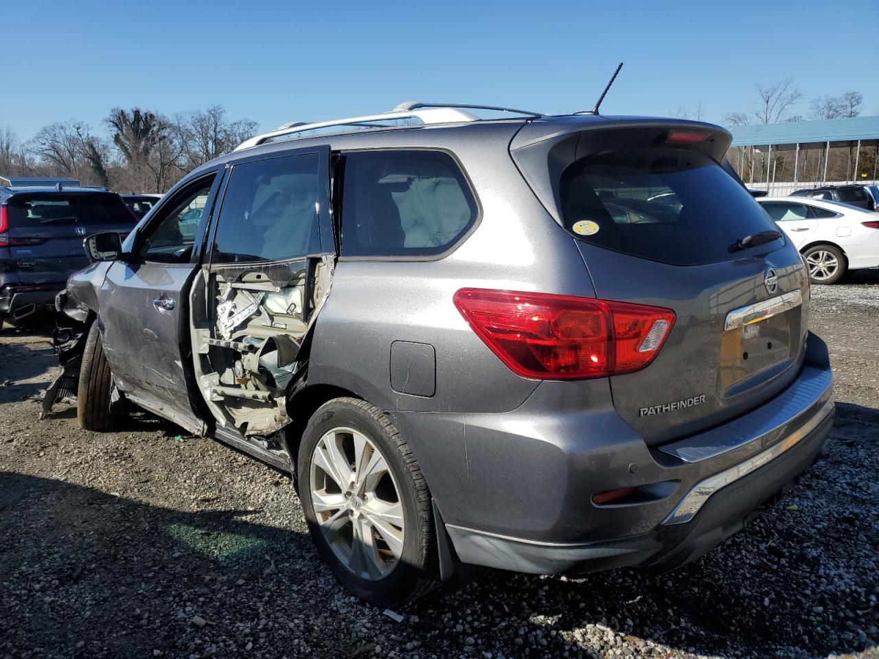 2018 Nissan Pathfinder VIN 5N1DR2MM7JC614801 Copart auction photo, all over damage thumbnail 2