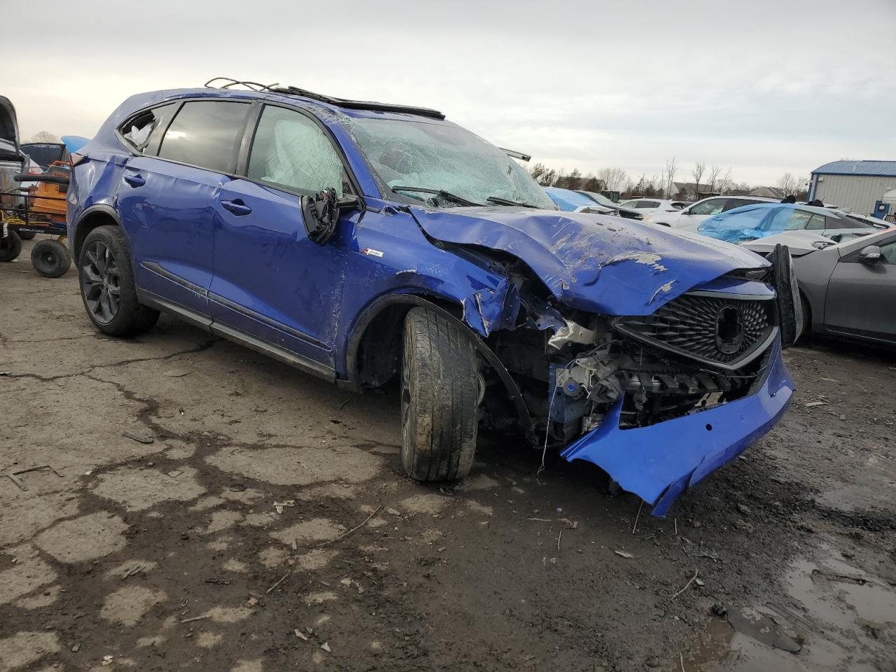 2022 Acura MDX VIN 5J8YE1H04NL041995 Copart auction photo, rollover damage thumbnail 4