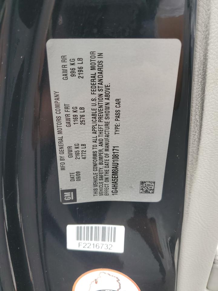 2010 Buick Lucerne VIN 1G4HA5EM8AU108171 Copart auction photo, rear end / minor dent/scratches damage thumbnail 12