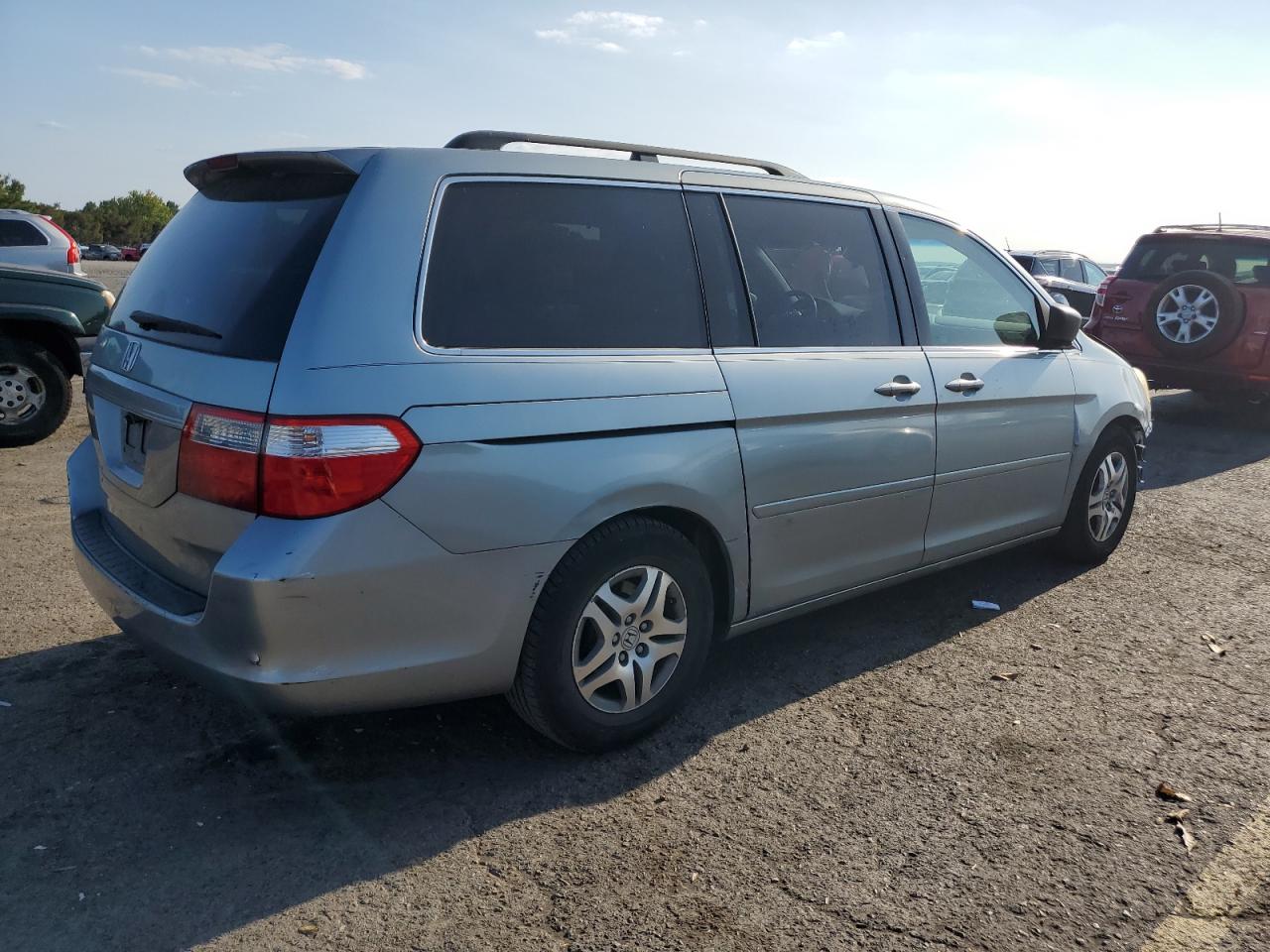 2007 Honda Odyssey VIN 5FNRL38457B086537 Copart auction photo, front end / side damage thumbnail 3