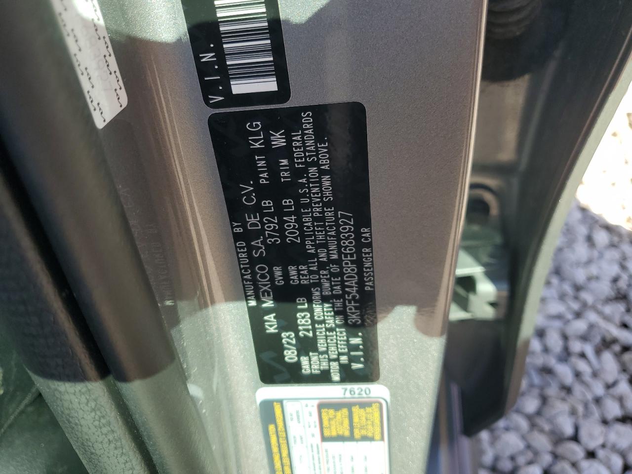 2023 KIA Forte VIN 3KPF54AD8PE683927 Copart auction photo, water/flood damage thumbnail 13