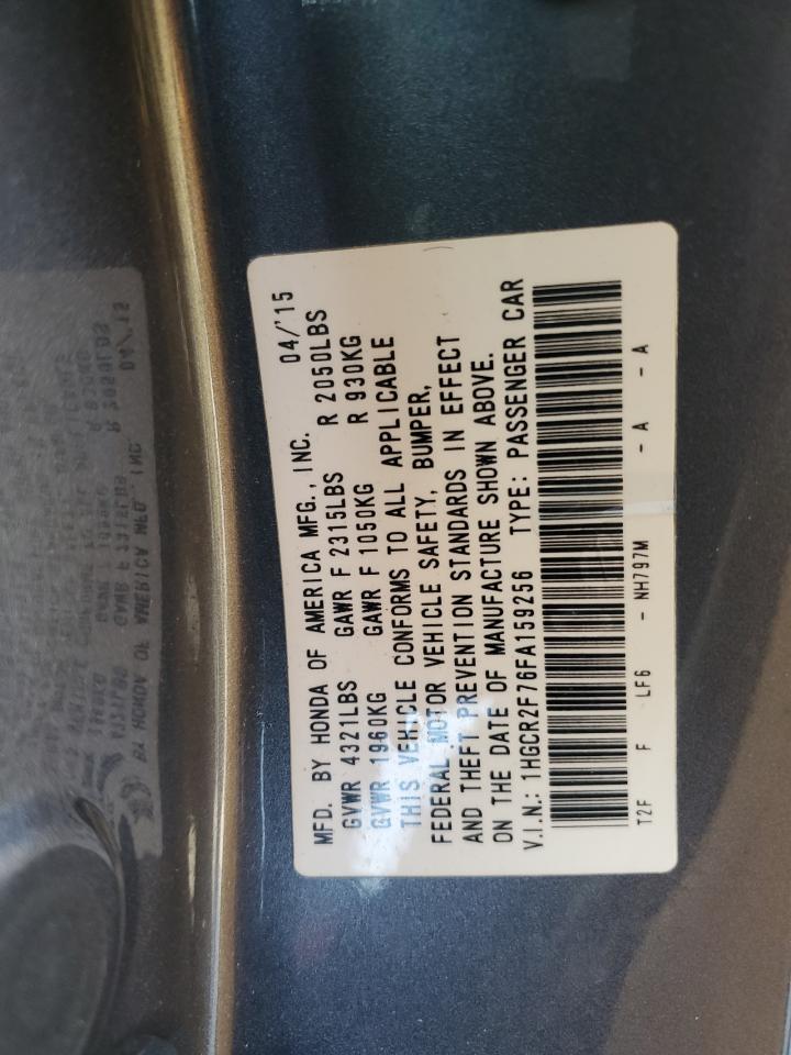 2015 Honda Accord VIN 1HGCR2F76FA159256 Copart auction photo, front end damage thumbnail 12