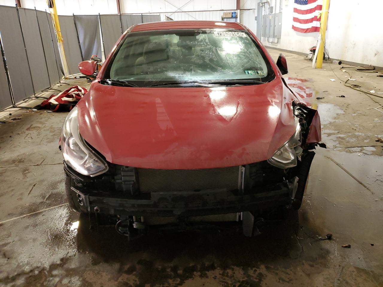 2015 Hyundai Elantra VIN KMHDH4AE1FU445968 Copart auction photo, front end / side damage thumbnail 5