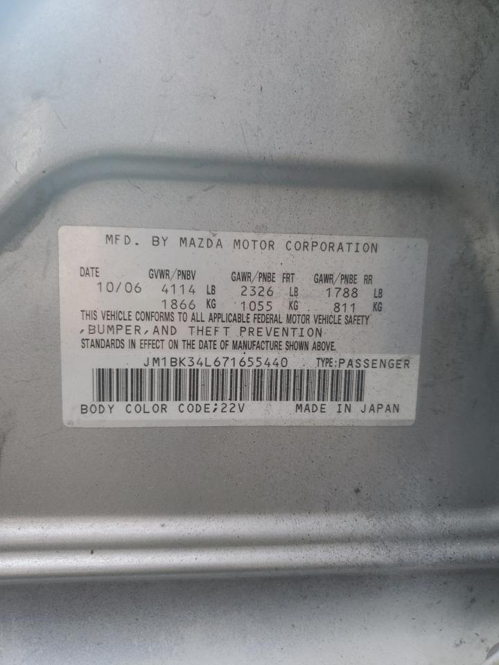 2007 Mazda 3 VIN JM1BK34L671655440 Copart auction photo, front end damage thumbnail 15