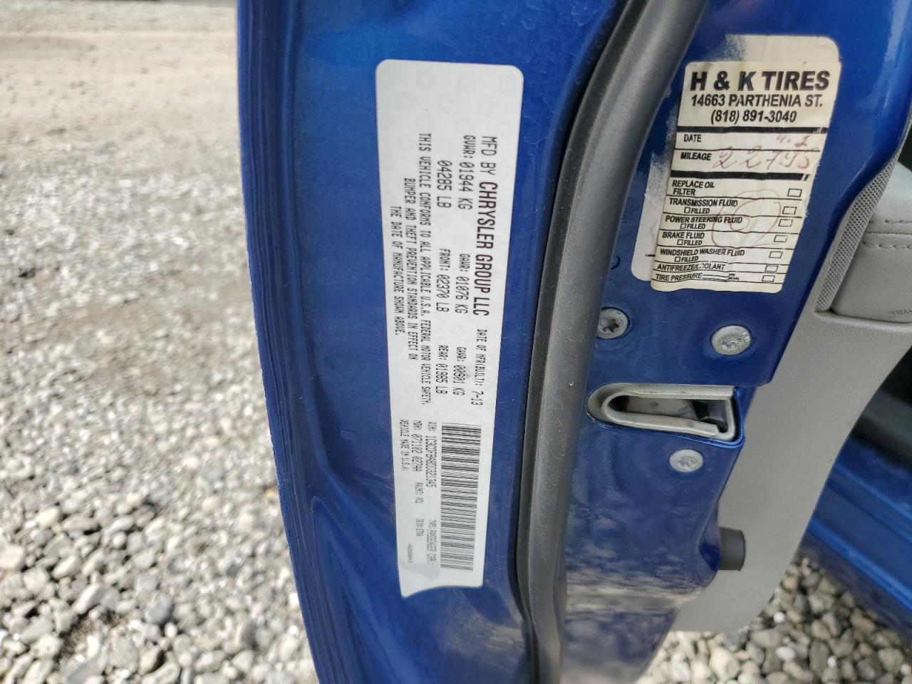 2013 Dodge Dart VIN 1C3CDFBA8DD321345 Copart auction photo, side damage thumbnail 12