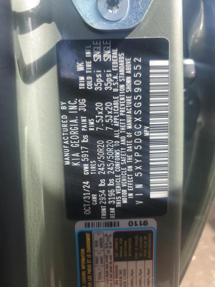 2025 KIA Telluride VIN 5XYP5DGCXSG590552 Copart auction photo, side damage thumbnail 15