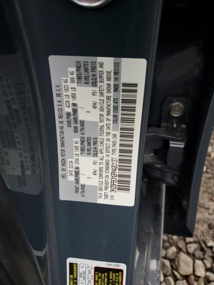 2024 Mazda 3 VIN 3MZBPBCM2RM420137 Copart auction photo, side damage thumbnail 12