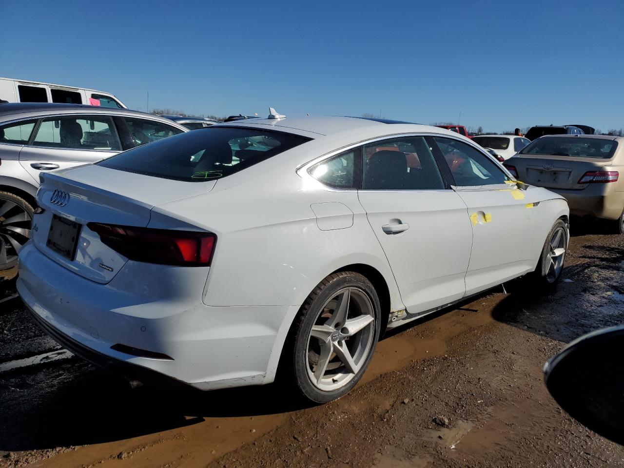 2019 Audi A5 VIN WAUENCF56KA077381 Copart auction photo, front end damage thumbnail 3