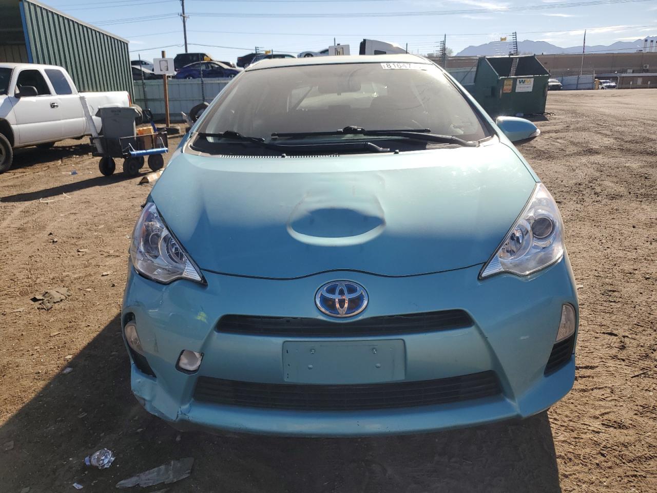 2014 Toyota Prius VIN JTDKDTB33E1080286 Copart auction photo, front end / side damage thumbnail 5