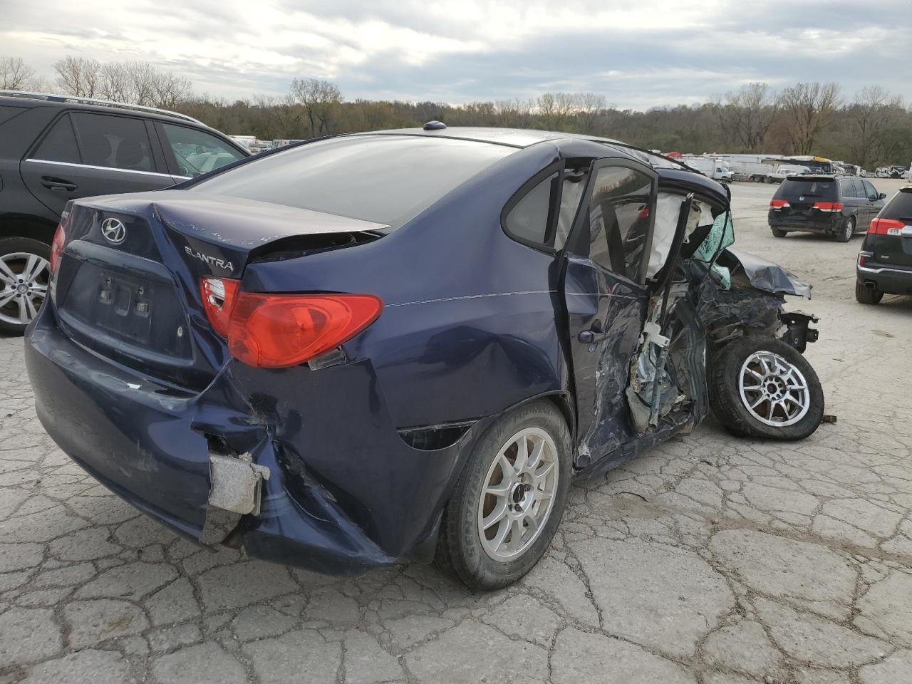 2009 Hyundai Elantra VIN KMHDU46D49U597257 Copart auction photo, all over damage thumbnail 3