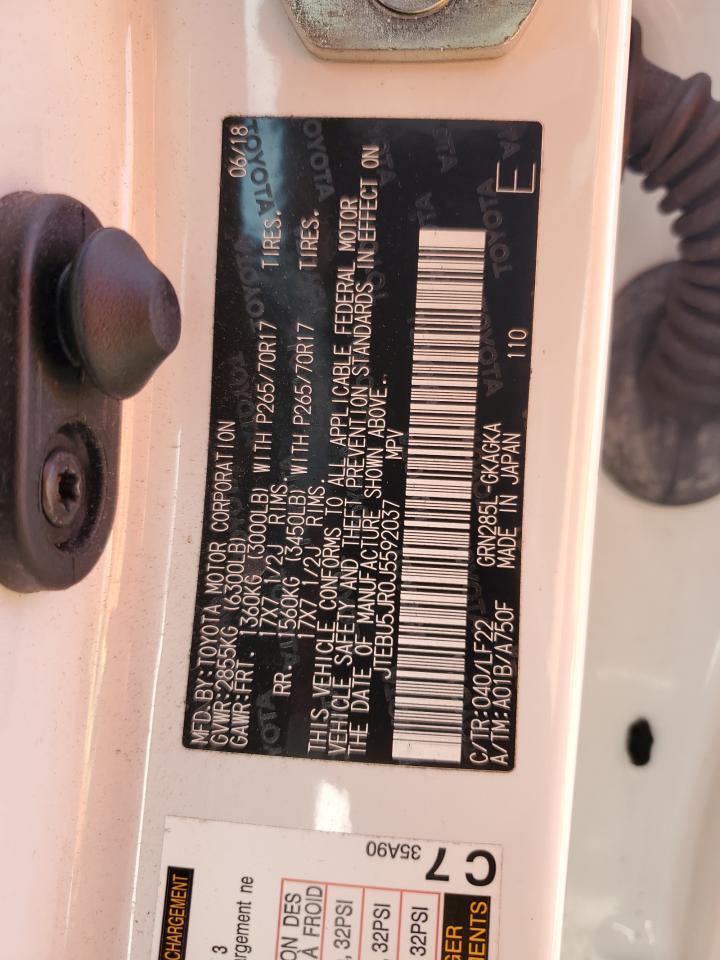 2018 Toyota 4Runner VIN JTEBU5JR0J5592037 Copart auction photo, side damage thumbnail 13