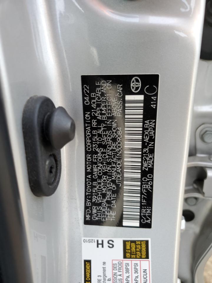 2022 Toyota Corolla VIN JTDEAMDE1N3009084 Copart auction photo, front end damage thumbnail 12