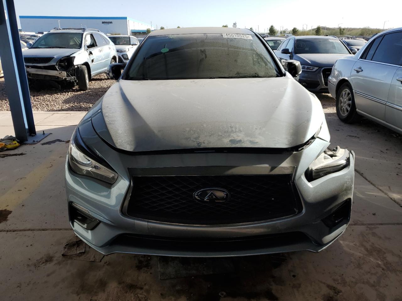 2018 Infiniti Q50 VIN JN1EV7APXJM358554 Copart auction photo, side / front end damage thumbnail 5