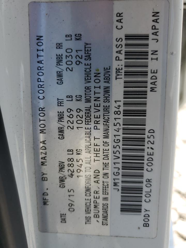 2016 Mazda 6 VIN JM1GJ1V55G1451841 Copart auction photo, all over damage thumbnail 14