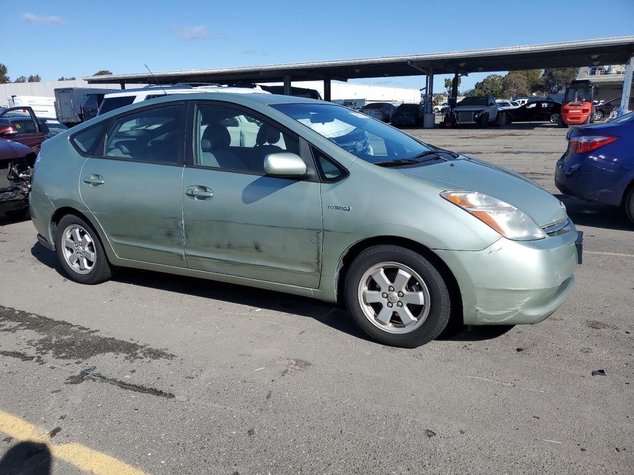 2007 Toyota Prius VIN JTDKB20U077617627 Copart auction photo, side damage thumbnail 4