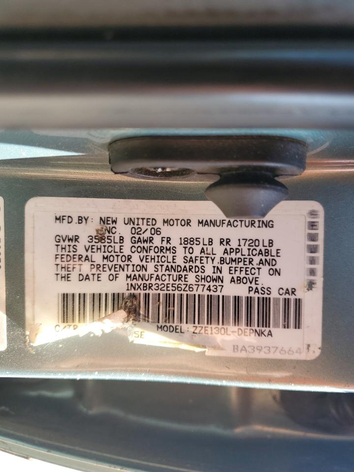 2006 Toyota Corolla VIN 1NXBR32E56Z677437 Copart auction photo, all over damage thumbnail 14
