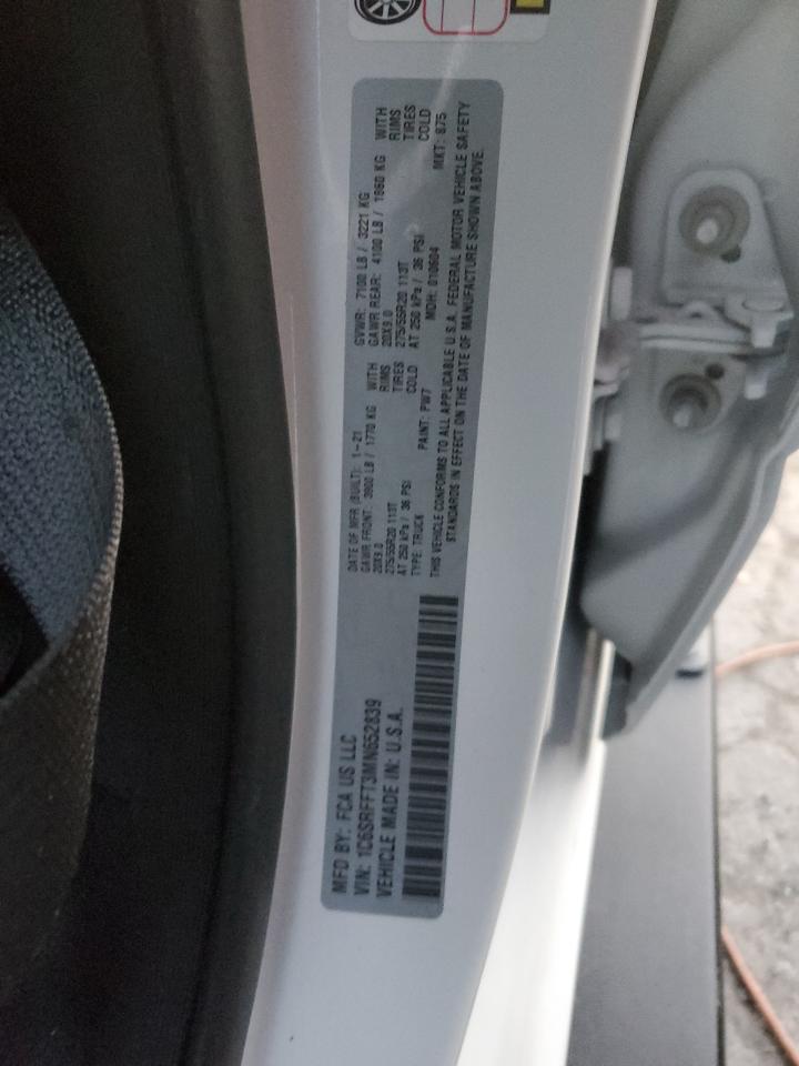 2021 RAM 1500 VIN 1C6SRFFT3MN652839 Copart auction photo, rear end damage thumbnail 12