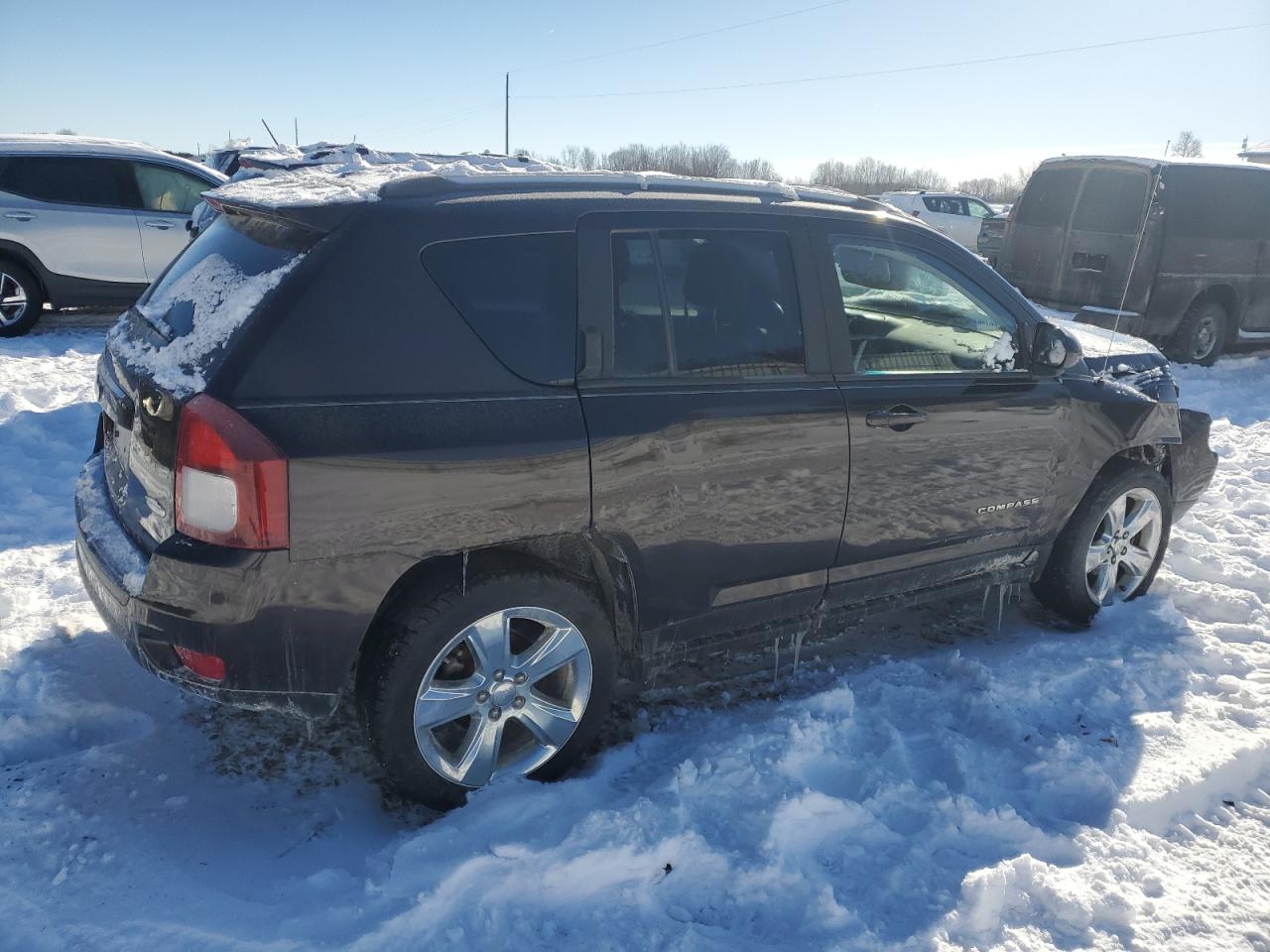 2014 Jeep Compass VIN 1C4NJDEB9ED600097 Copart auction photo, all over damage thumbnail 3