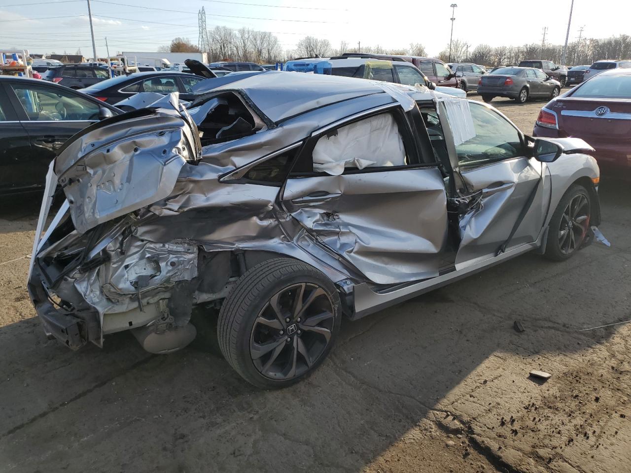 2020 Honda Civic VIN 2HGFC2F88LH585048 Copart auction photo, all over damage thumbnail 3
