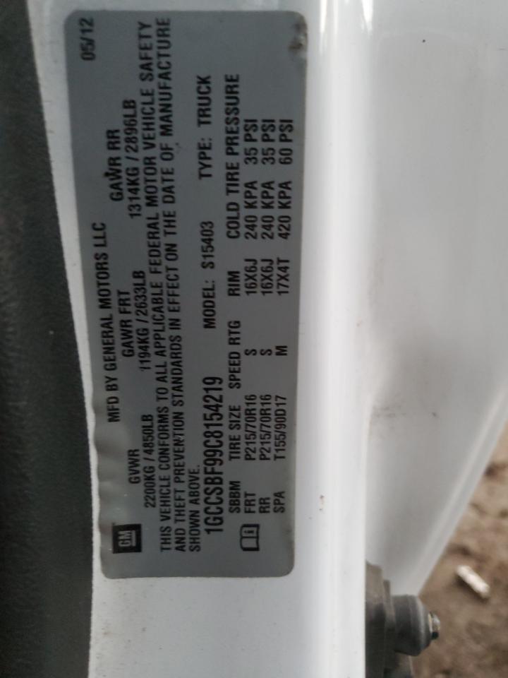 2012 Chevrolet Colorado VIN 1GCCSBF99C8154219 Copart auction photo, all over damage thumbnail 12