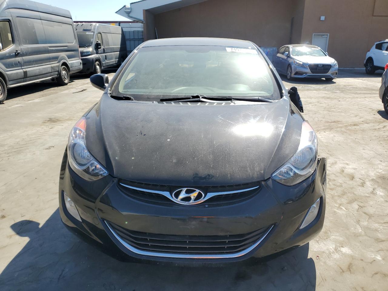 2012 Hyundai Elantra VIN KMHDH4AE7CU228968 Copart auction photo, side / front end damage thumbnail 5