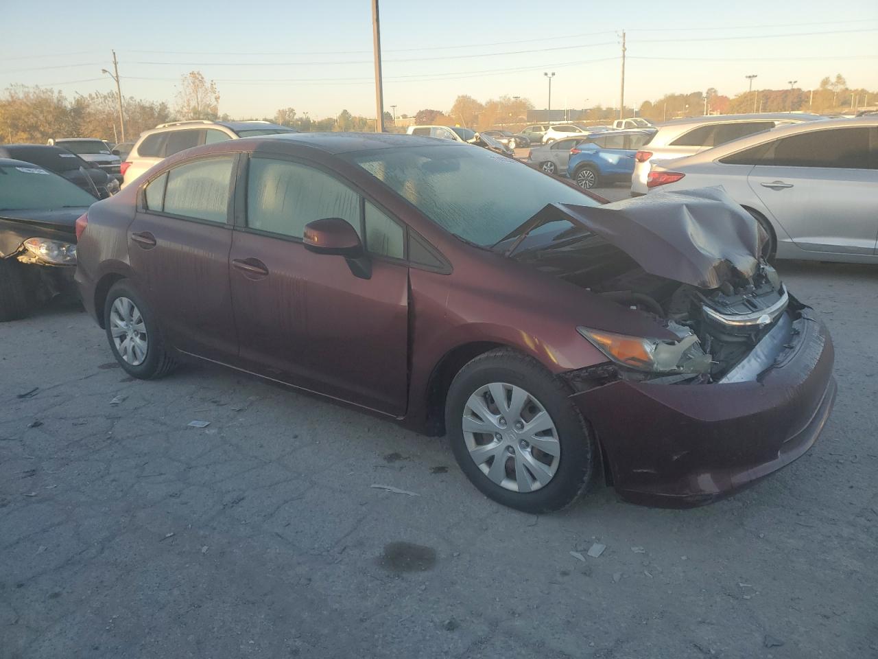 2012 Honda Civic VIN 19XFB2F57CE074319 Copart auction photo, front end / minor dent/scratches damage thumbnail 4