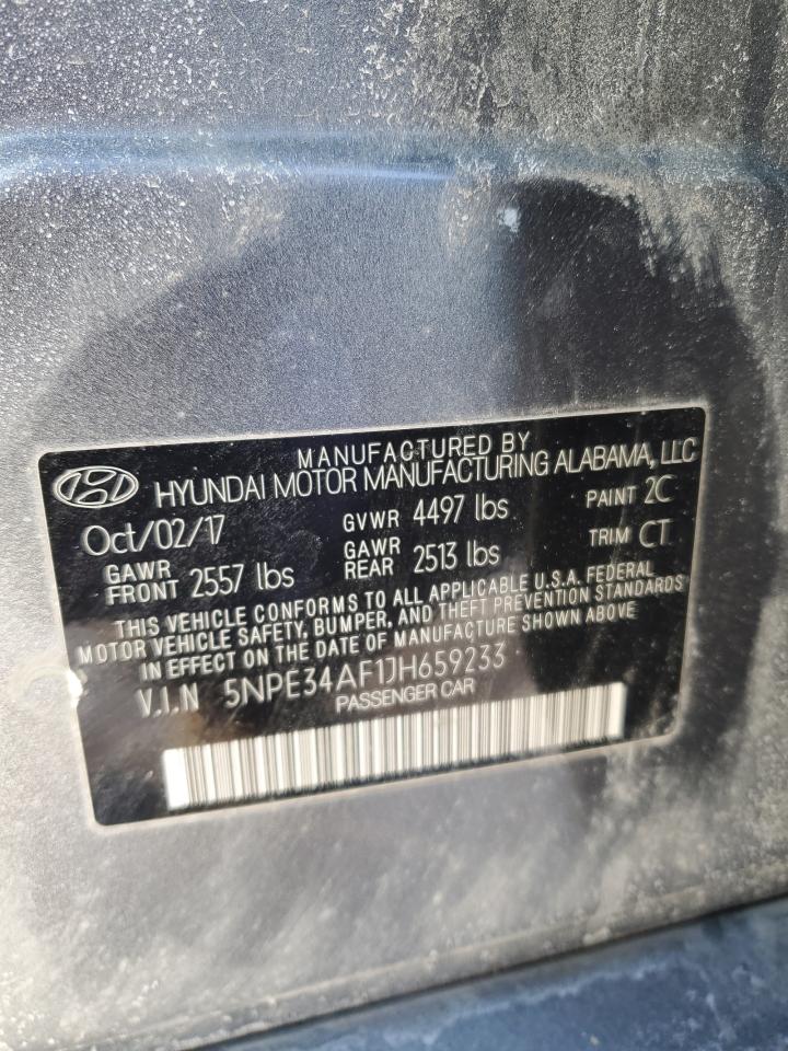 2018 Hyundai Sonata VIN 5NPE34AF1JH659233 Copart auction photo, side damage thumbnail 14