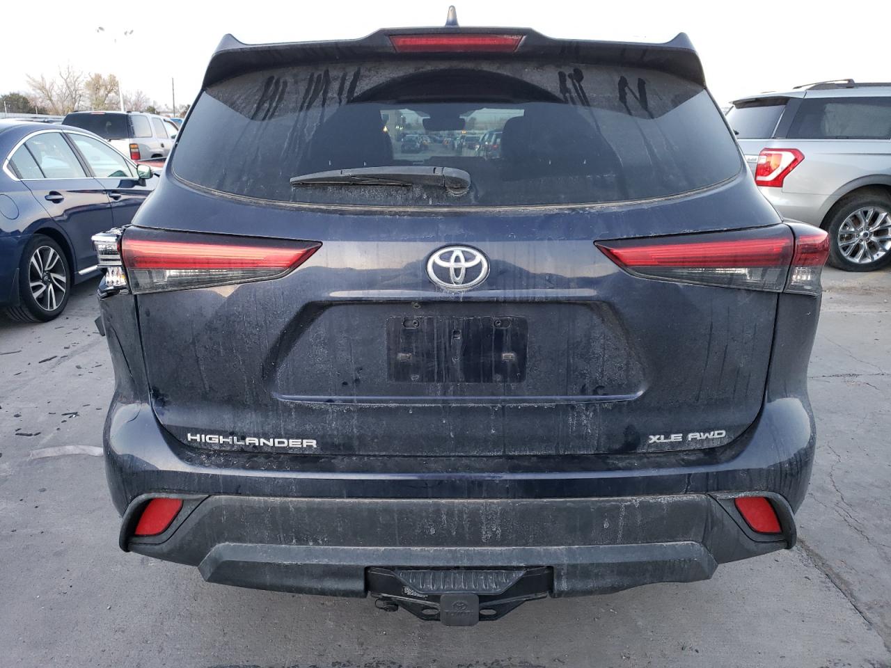 2021 Toyota Highlander VIN 5TDGZRBH7MS525376 Copart auction photo, rear end / hail damage thumbnail 6