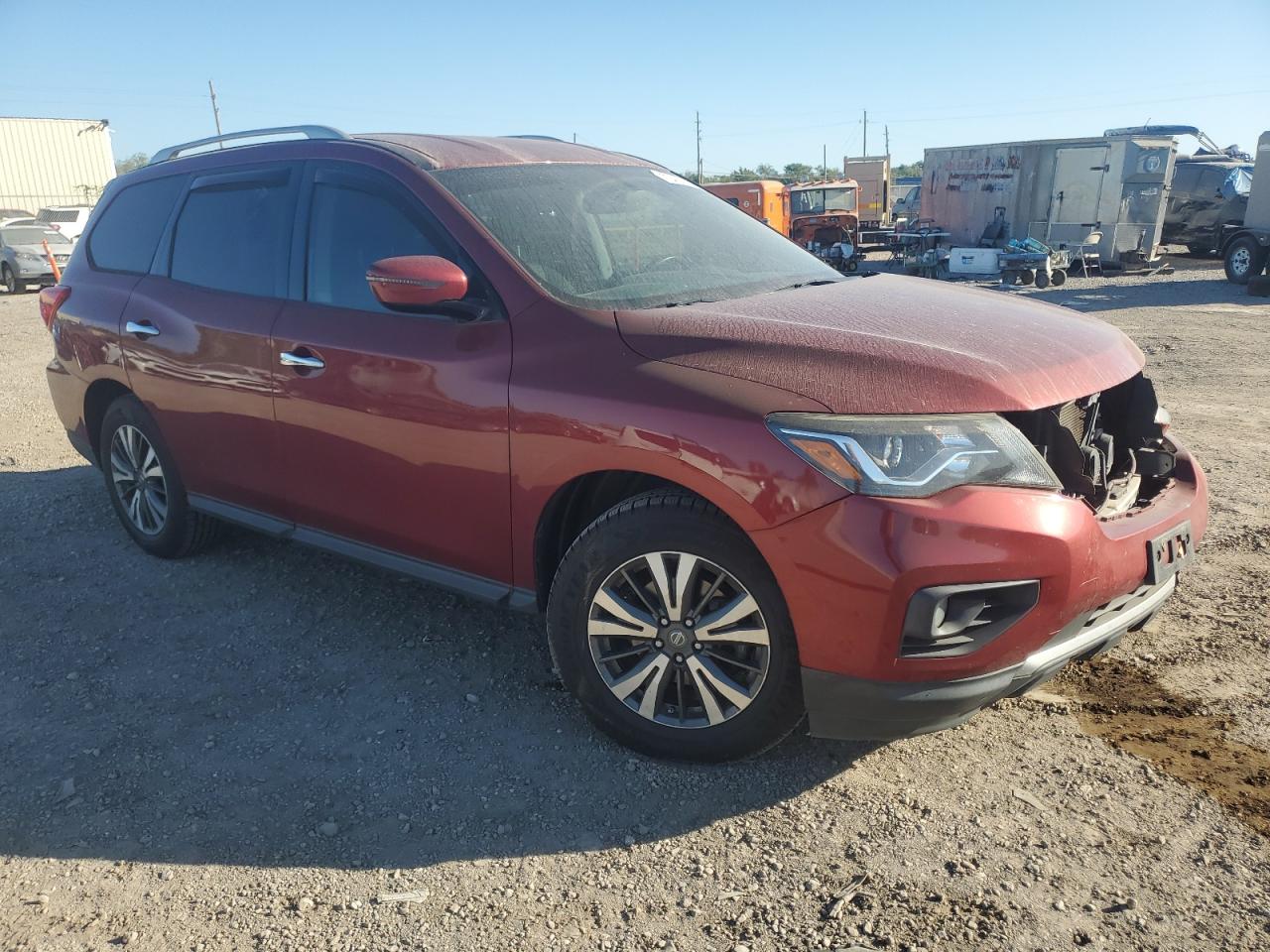 2017 Nissan Pathfinder VIN 5N1DR2MN9HC670855 Copart auction photo, side / front end damage thumbnail 4